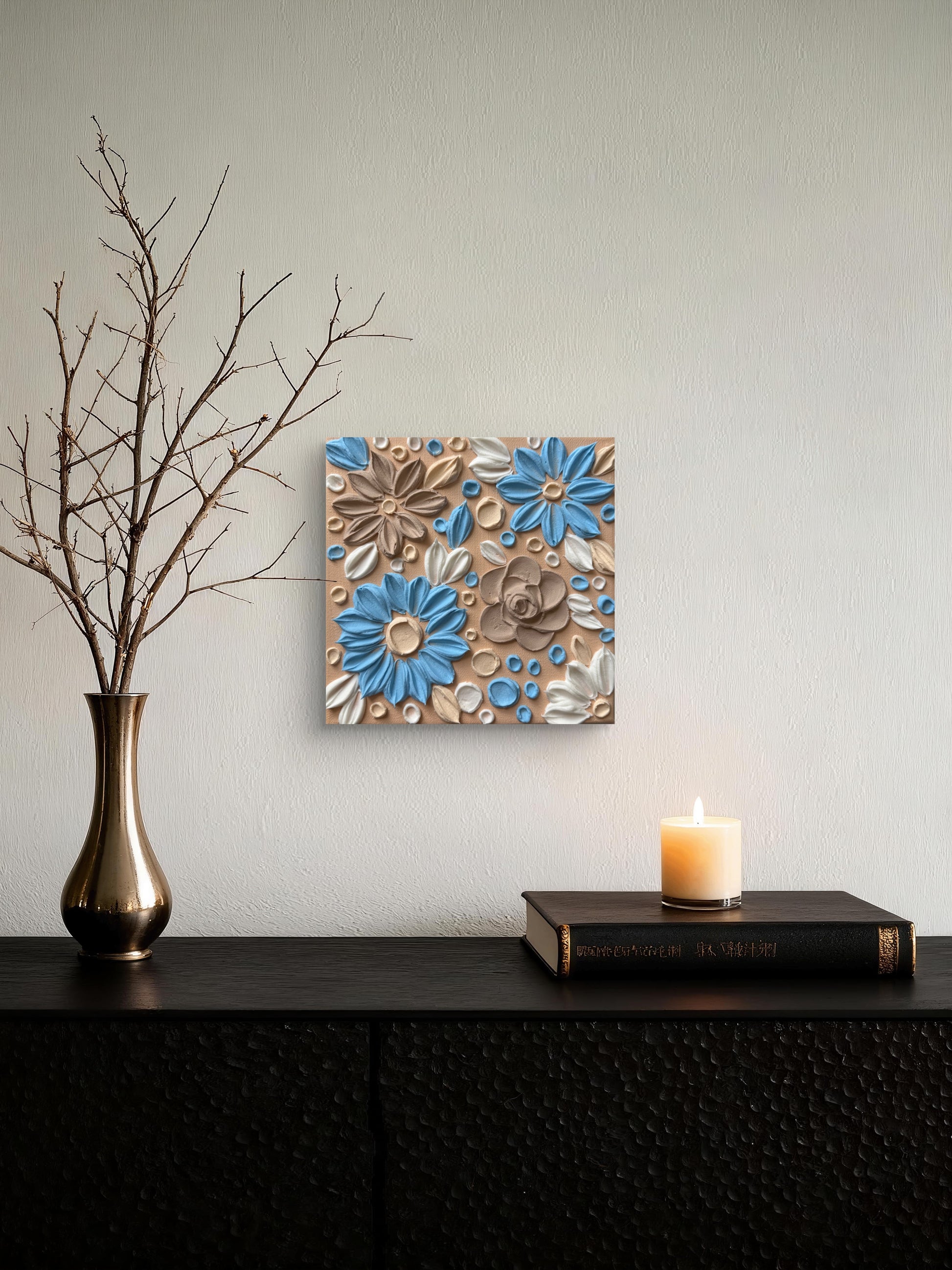 Florales Relief Leinwandbild an der Wand – Wanddekoration Keilrahmen Schweiz