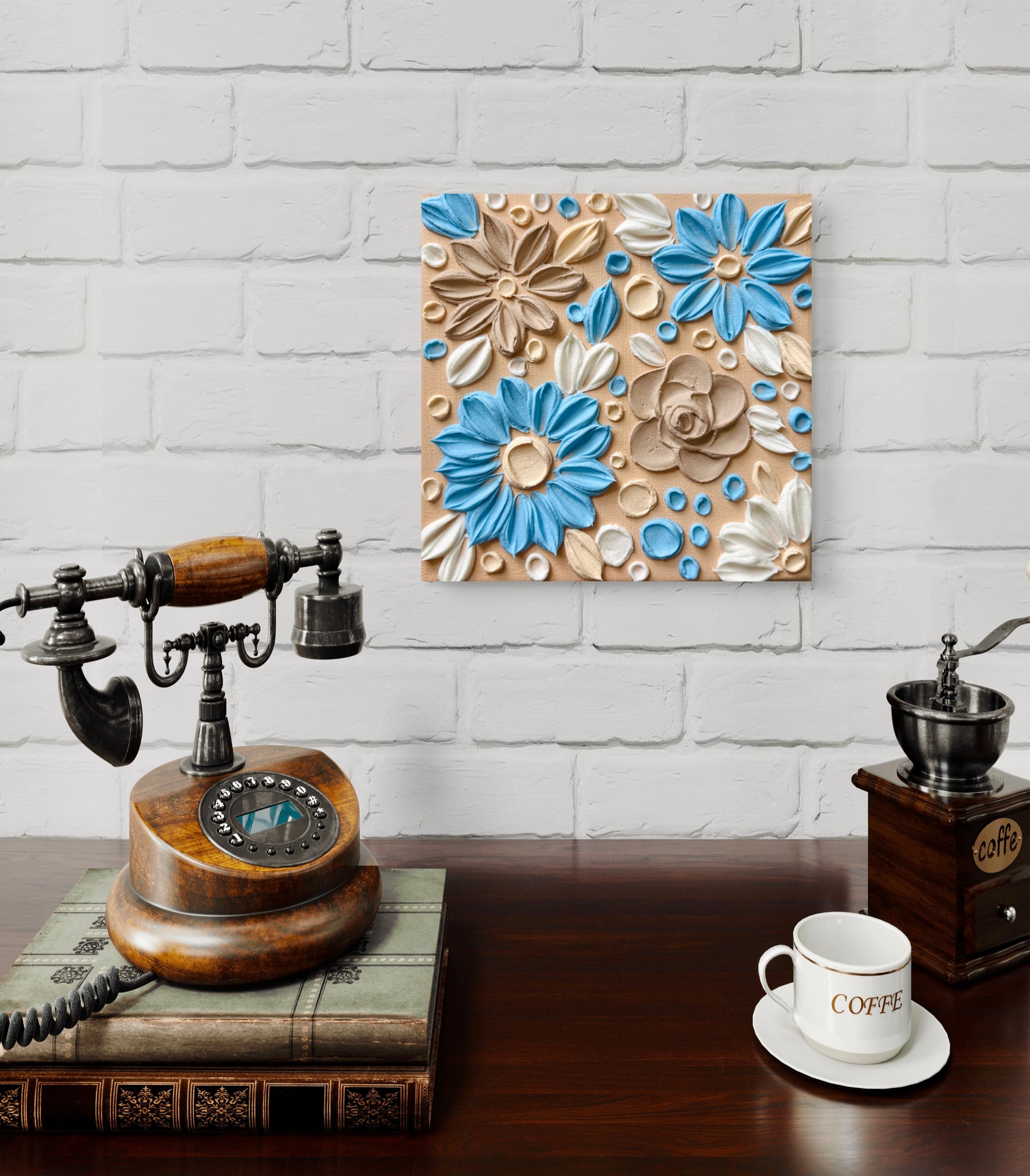 Florales Relief Leinwandbild an der Wand – Wanddekoration Keilrahmen Schweiz