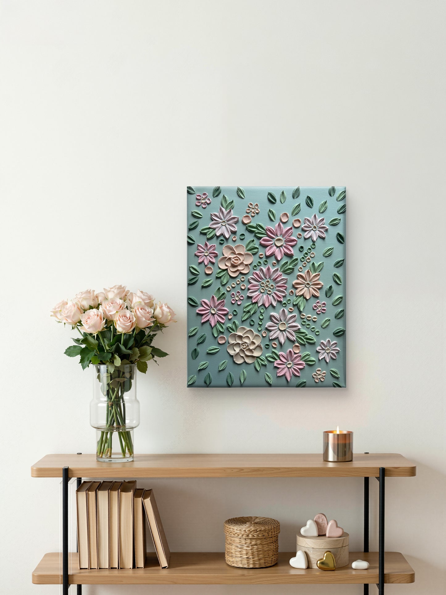 Gentle Rose - Gentle Sage ( 40 x 50 x 3.5 cm)