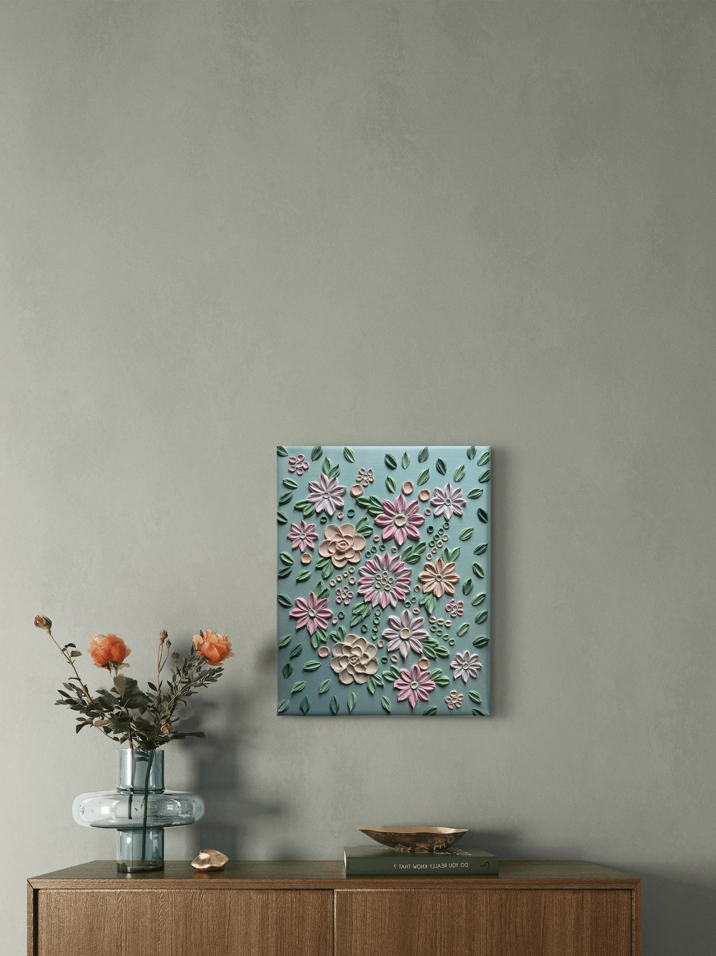 Gentle Rose - Gentle Sage ( 40 x 50 x 3.5 cm)