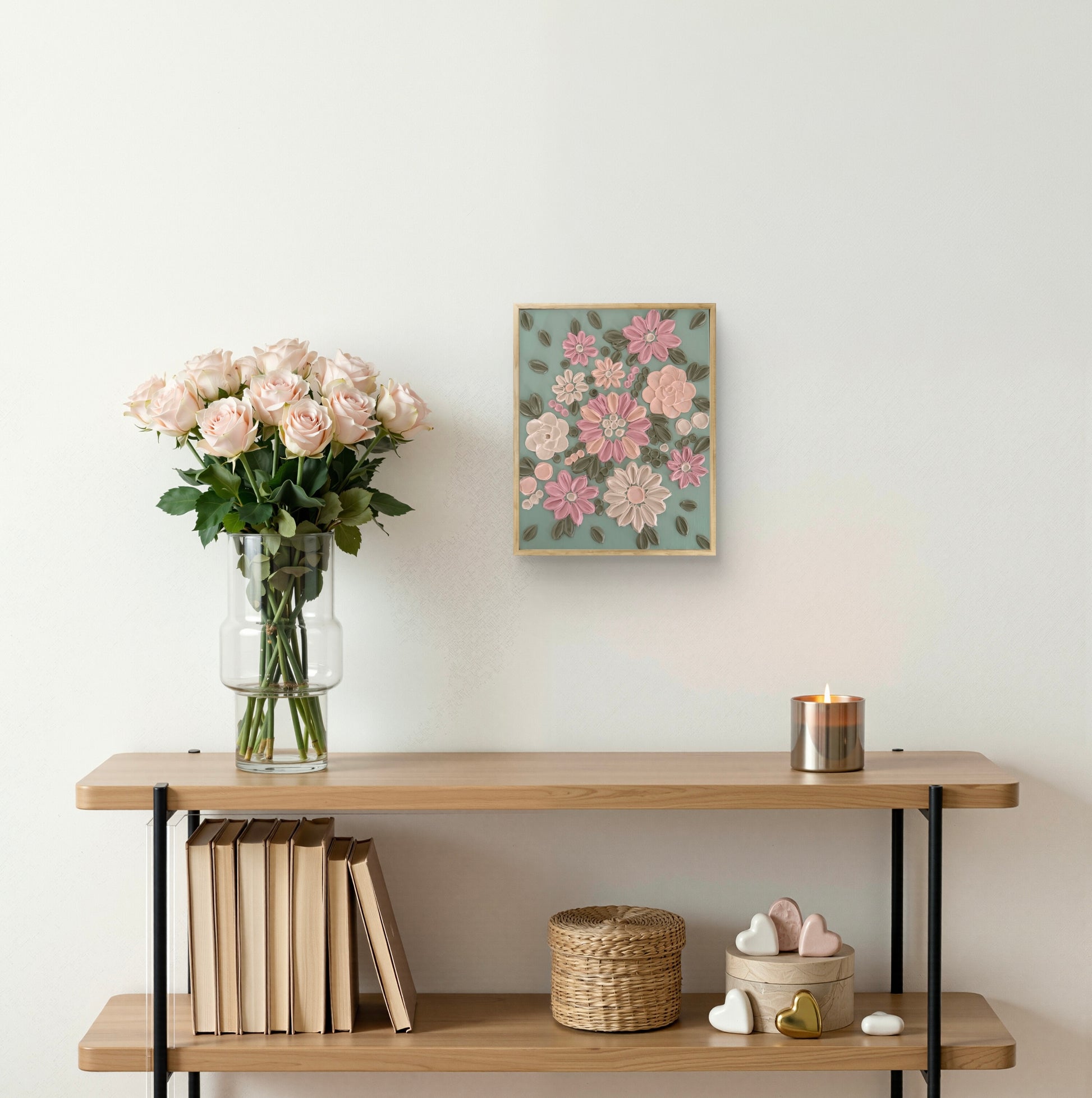 Gentle Sage Strukturbild an der Wand – Wanddekoration Leinwandbild Schweiz