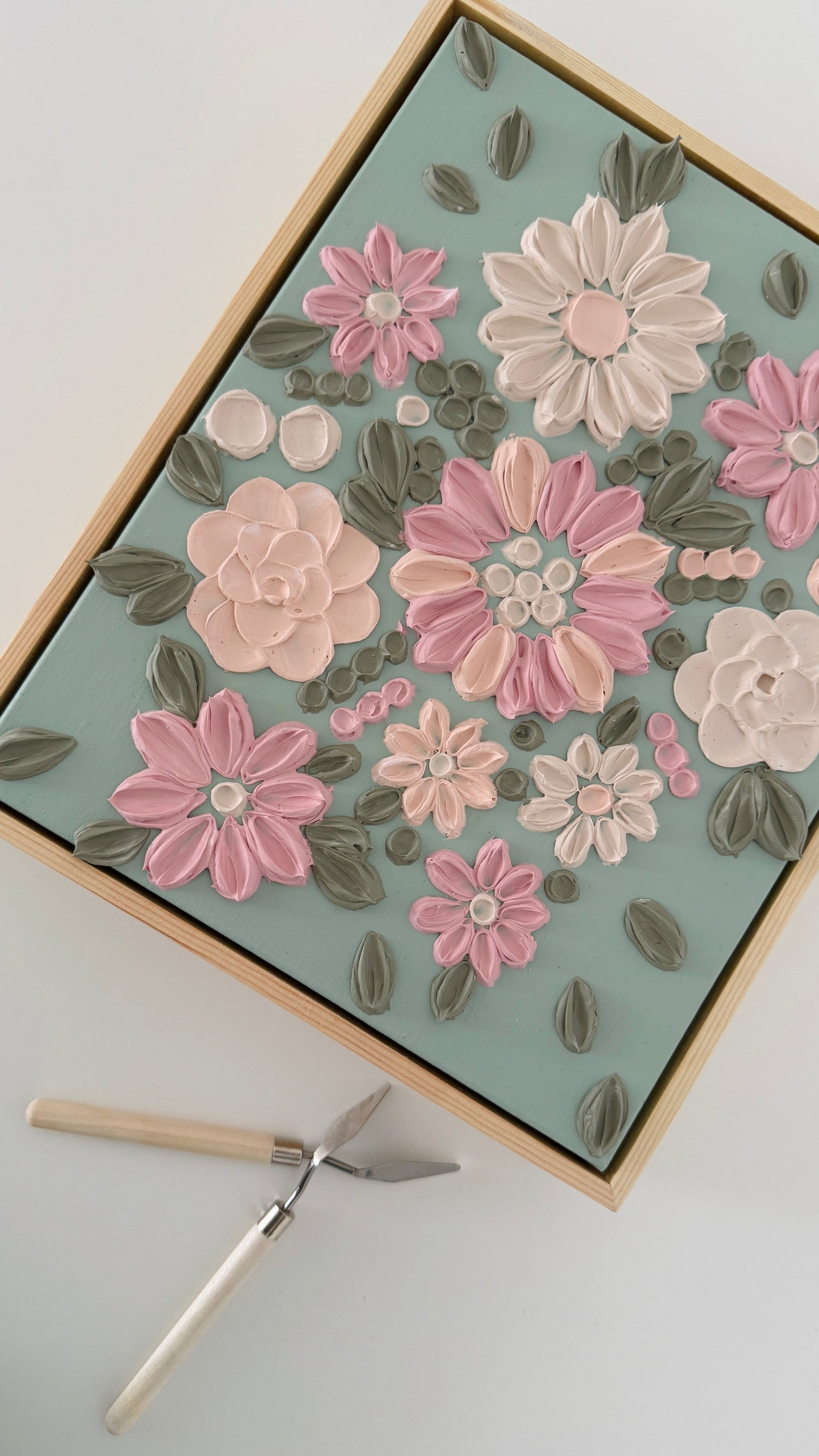 3D Textured Art Gentle Sage Nahaufnahme – Keilrahmen handgefertigt Schweiz
