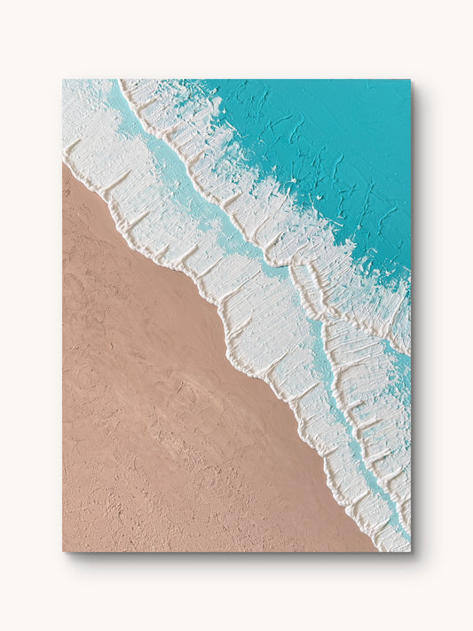 Handgefertigtes 3D Strukturbild Tropical Shore auf Keilrahmen, 45x60 cm – Sandra Lilian Art Schweiz